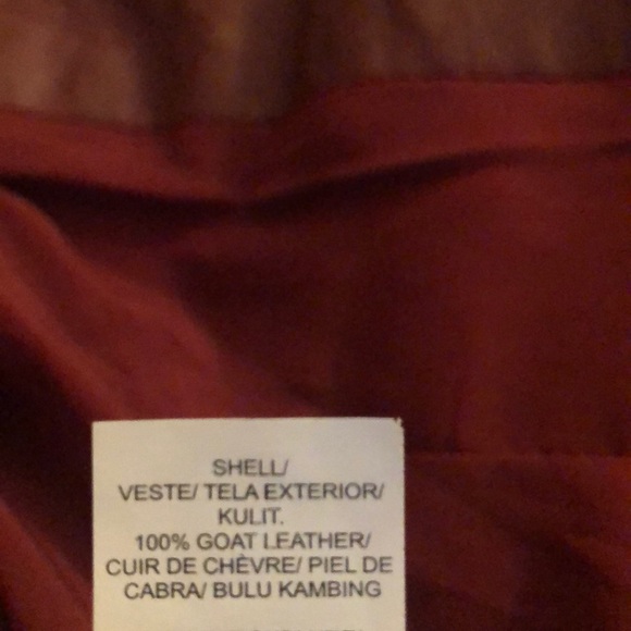 Deep wine lucky brand genuine leather coat - Picture 4 of 4